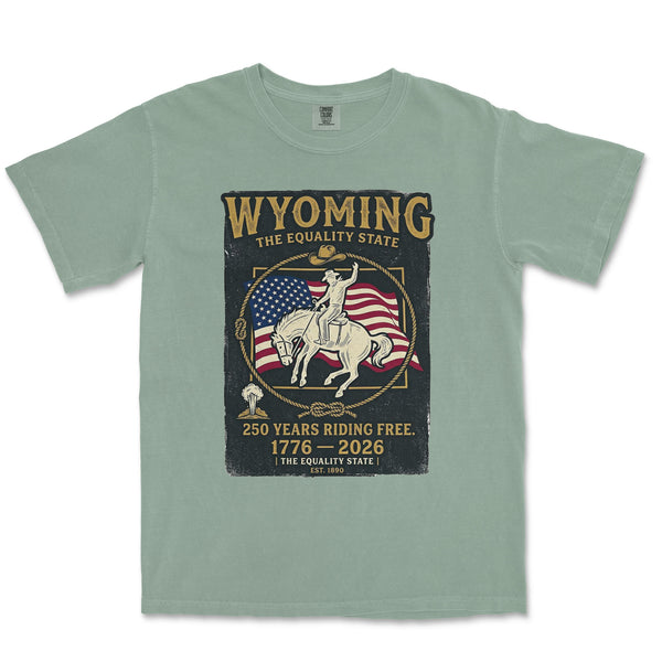 Wyoming Equality State Bucking Bronco 250th Anniversary Rugged Vintage Shirt