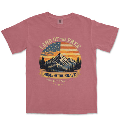 Land of the Free Home of the Brave Mountain Shirt