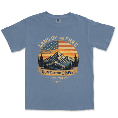 Land of the Free Home of the Brave Mountain Shirt
