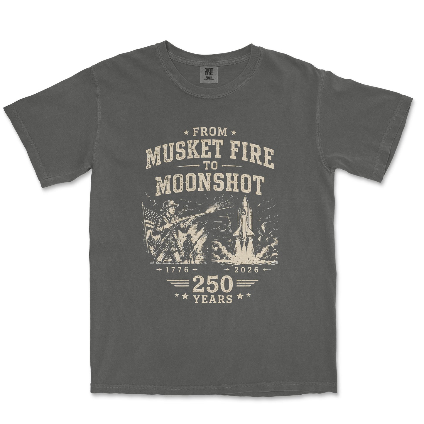From Musket Fire To Moonshot 250 Years USA Patriotic Shirt