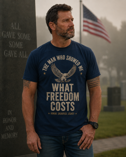 Wisdom Of A Patriot – He Showed Me What Freedom Costs Shirt