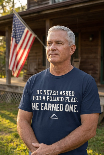 Beyond Sacrifice – The Folded Flag Veteran Dad Shirt