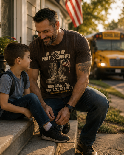 He Laced Up For Both — Military Boots
