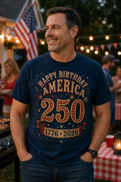 Happy Birthday America 250 Fireworks Shirt