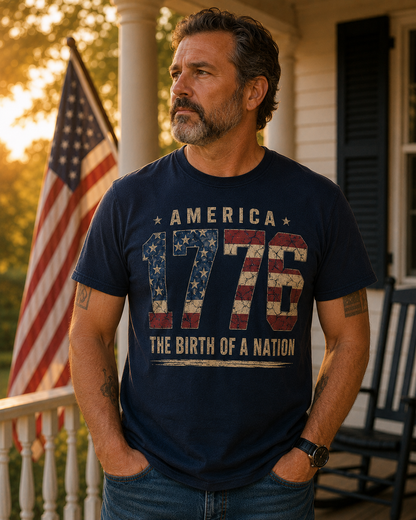 1776 Birth of a Nation Bold Typography Shirt