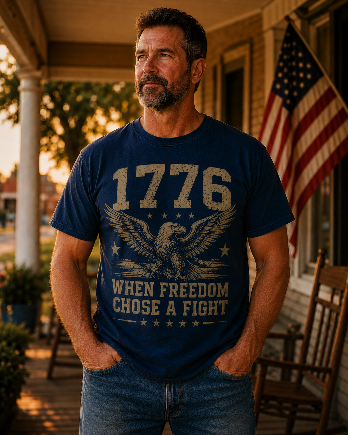 1776 When Freedom Chose A Fight Vintage Eagle Shirt
