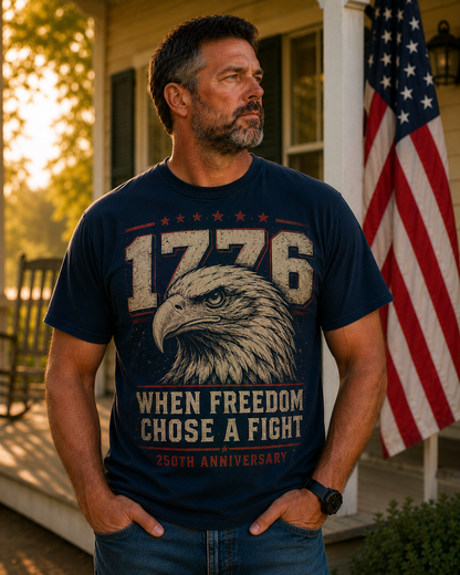 When Freedom Chose A Fight 1776 Eagle Close-Up Shirt
