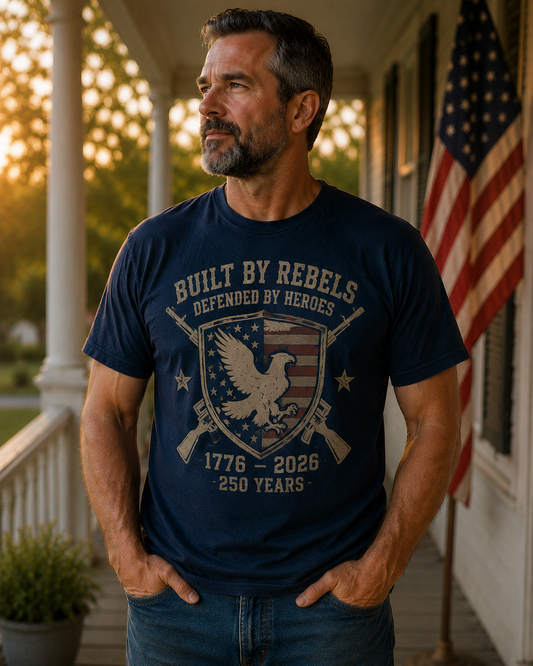 Built By Rebels Defended By Heroes 250 Years Patriotic Shirt
