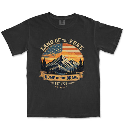 Land of the Free Home of the Brave Mountain Shirt