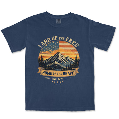 Land of the Free Home of the Brave Mountain Shirt