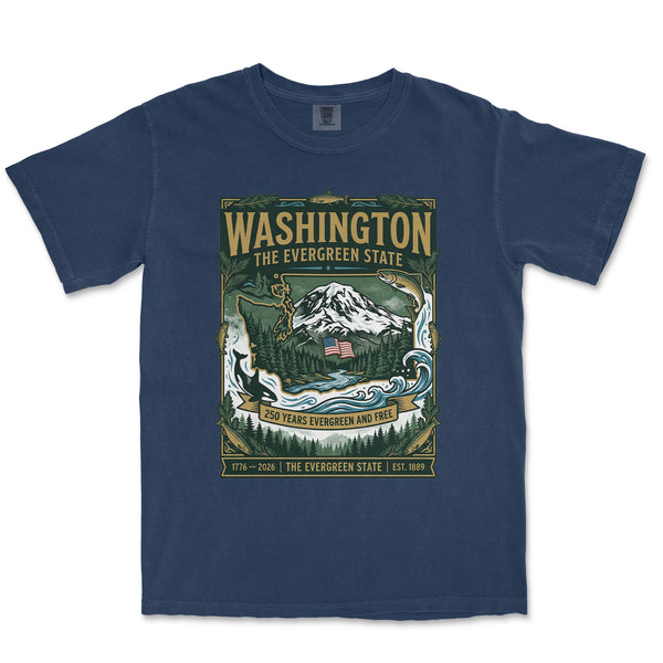 Washington Evergreen State Pacific Free 250th Anniversary Vintage Shirt